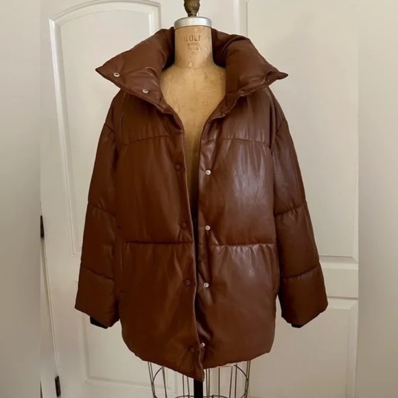 NWOT Saddle Brown Puffer - Picture 1 of 8